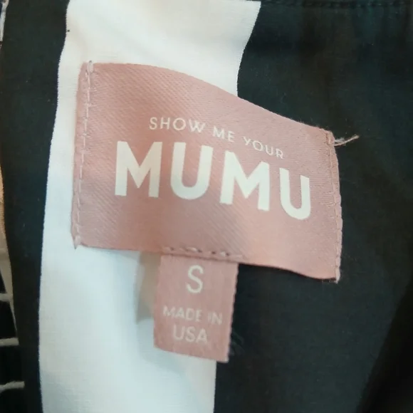 Show Me Your Mumu Dolled Up Mini Dress in Strip Black and White Mini